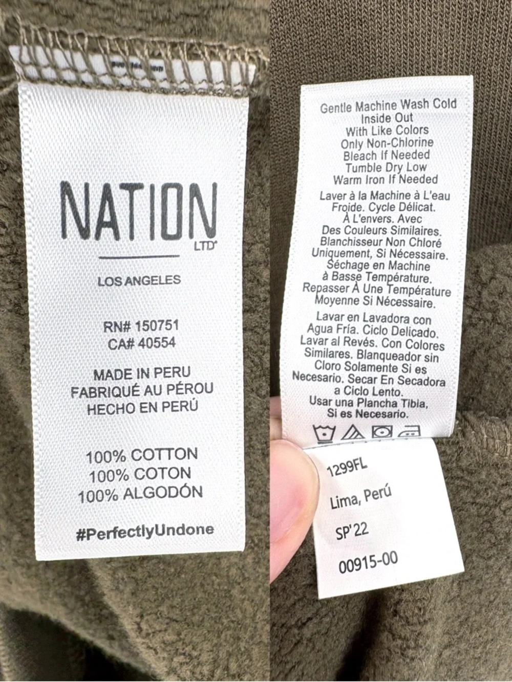 NATION LTD Callan Snap Sweatshirt Lagoon Green S